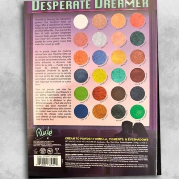 Rude Desperate Dreamer 24 Eyeshadow Palette Cream Shimmer Glow Long-Lasting BNIB - Picture 5 of 5